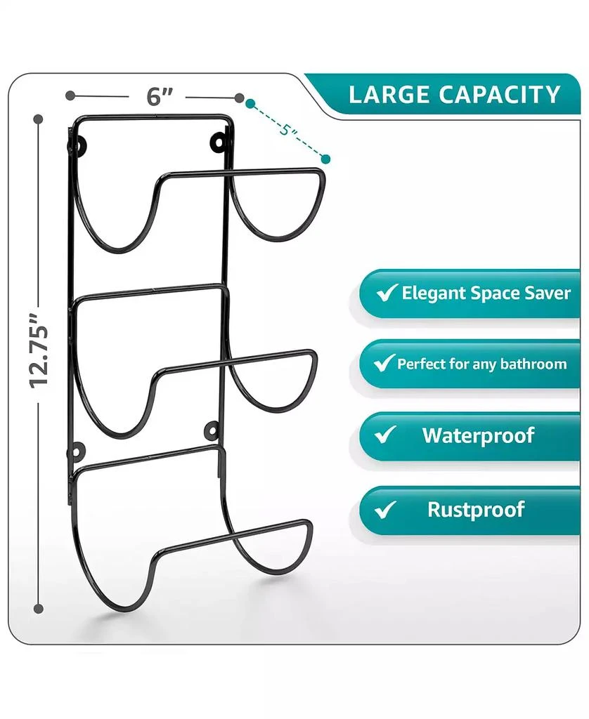 Sorbus Set of 4 Wall-Mount Towel Rack - Great for Organizing Rolled Bath Towels, Washcloths, Linens (Holds 12 2