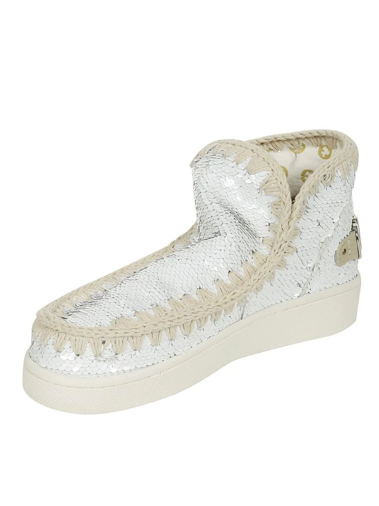 Mou Eskimo New Low Heels Ankle Boots In White Synthetic Fibers 2