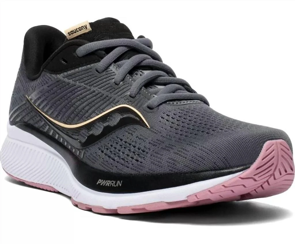 Saucony Women's Guide 14 Running Shoes In Charcoal/rose 2