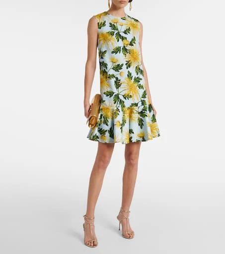 Oscar de la Renta Chrysanthemum cotton-blend minidress 2