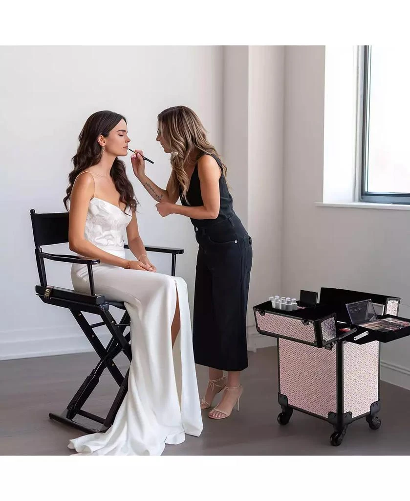 Byootique Cosmetology Case on Wheels Cosmetic Trolley Travel Art Deco Tyrian 8