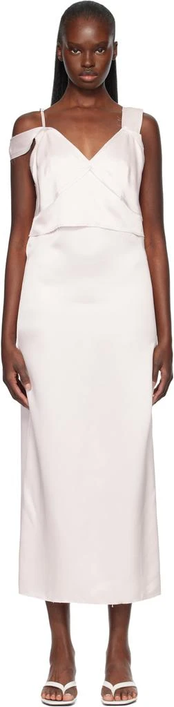knee length dresses for ladies Satin slip dress black – TOTEME main image 0