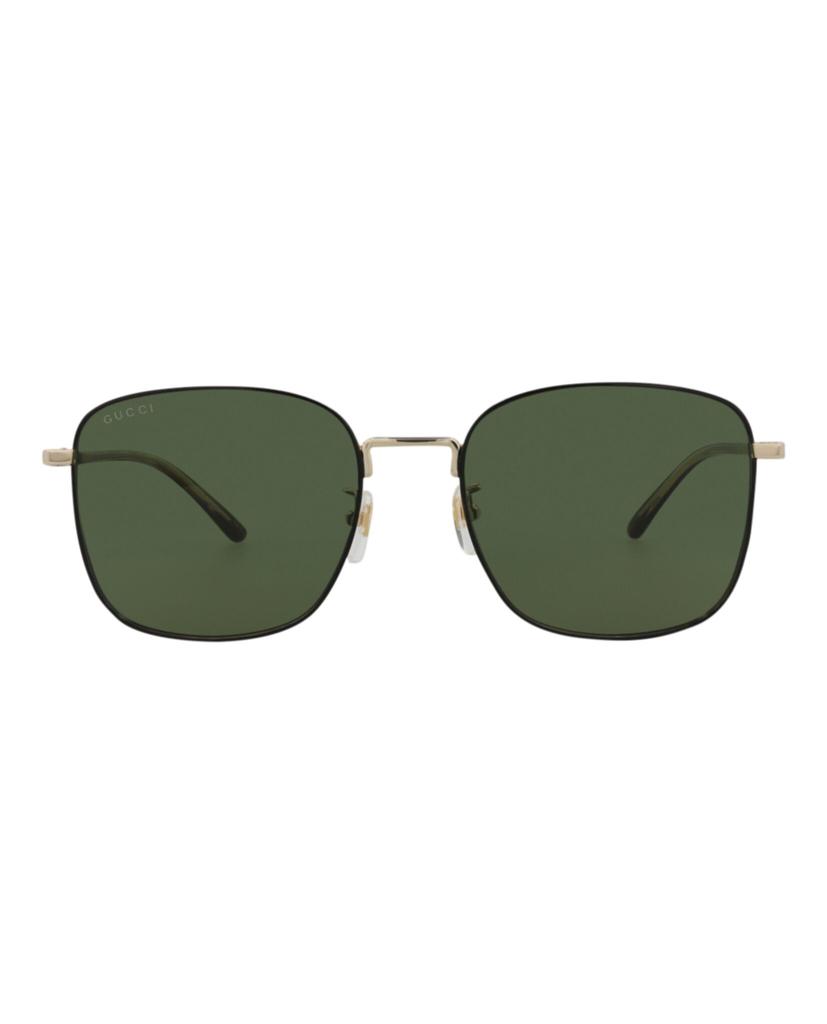 Gucci Square-Frame Metal Sunglasses