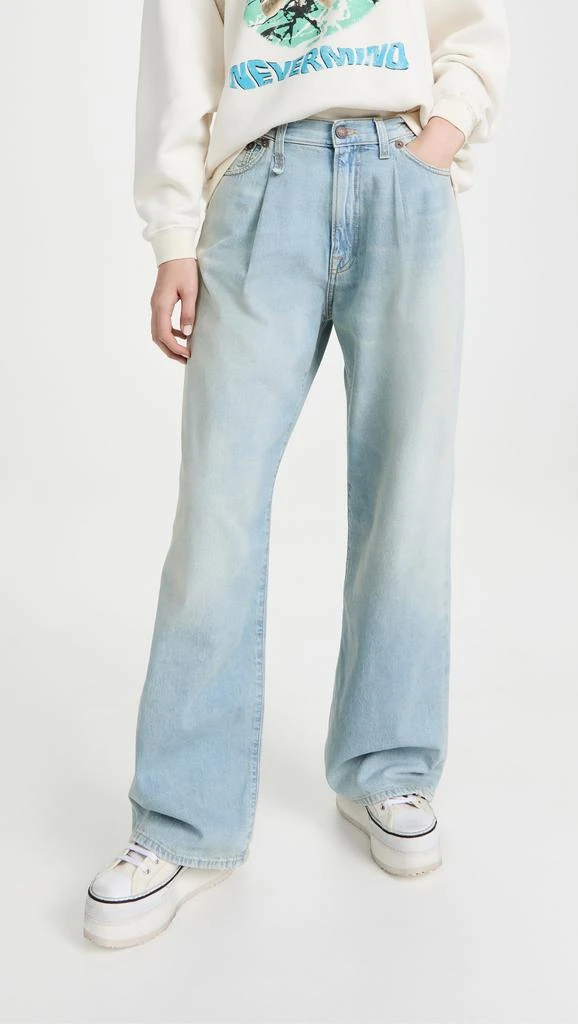 R13 Damon Pleated Wide Leg Jeans 1