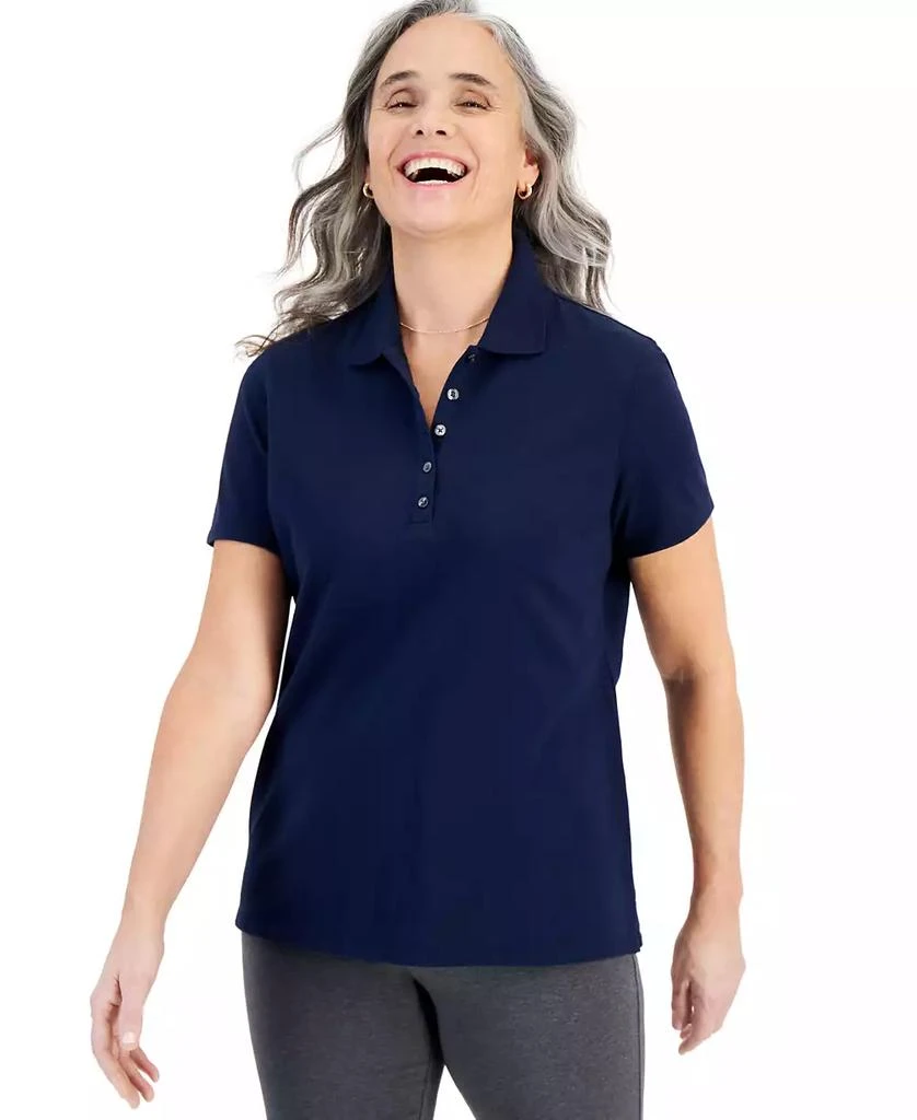 Style & Co Women's Short-Sleeve Cotton Polo Shirt, Created for Macy's 1