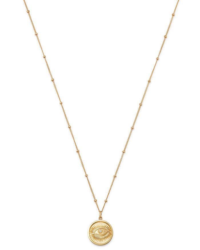 Zoe Lev 14K Yellow Gold Diamond Eye Medallion Necklace, 18"