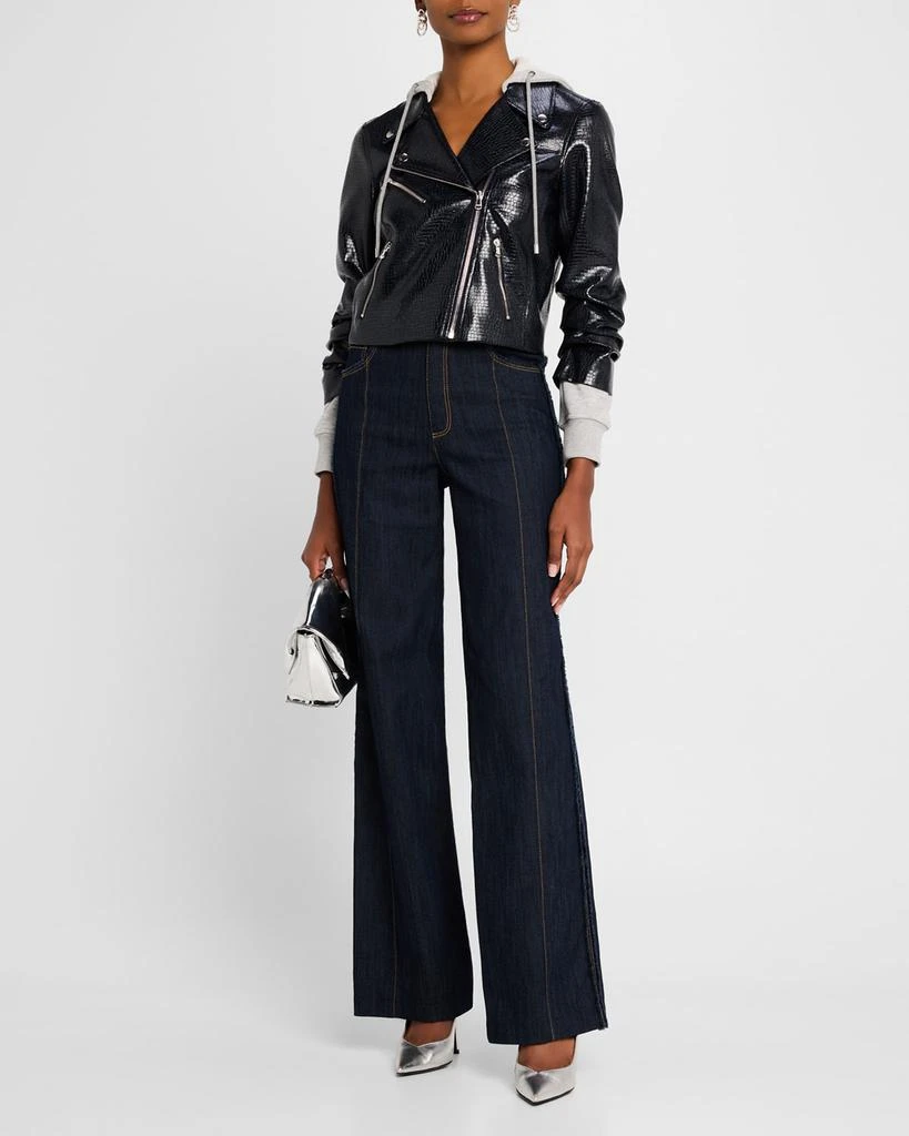 Cinq a Sept Evie Combo Vegan Leather Moto Jacket 2
