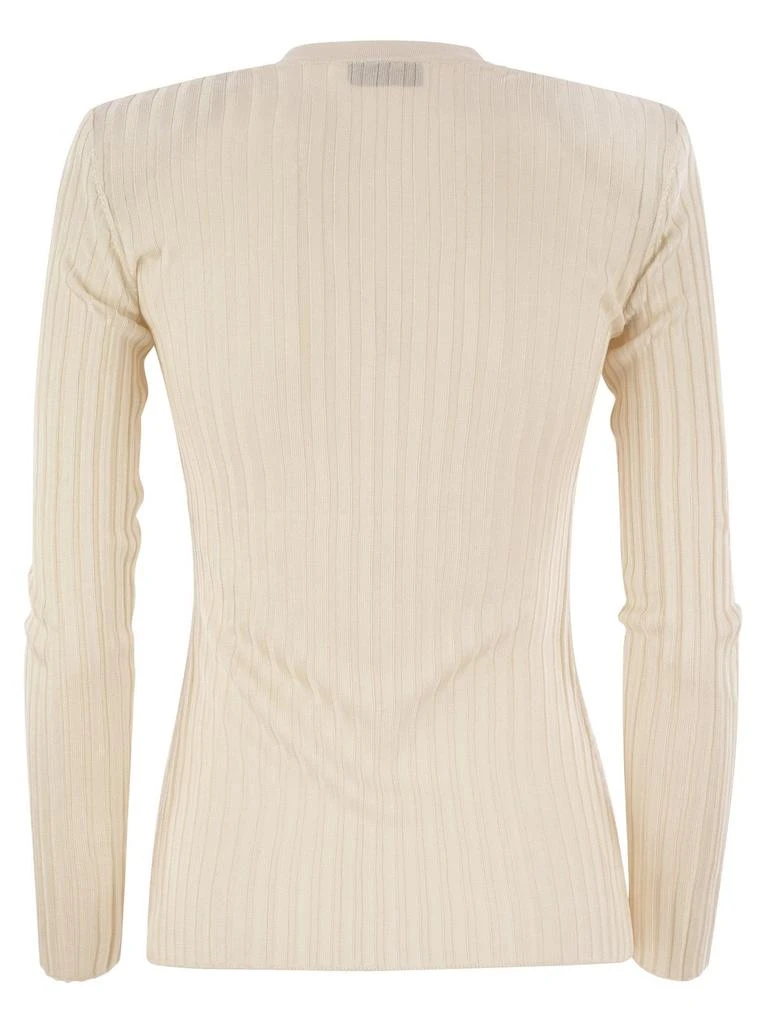 ELISABETTA FRANCHI Elisabetta Franchi Logo-Patch V-Neck Top 2