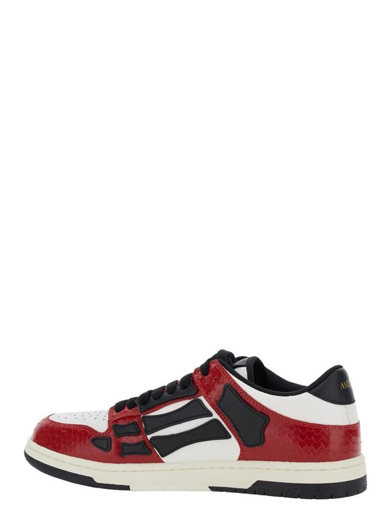 AMIRI 'Skel Top Low' Red Sneakers With Skeleton Patch In Leather Man 3