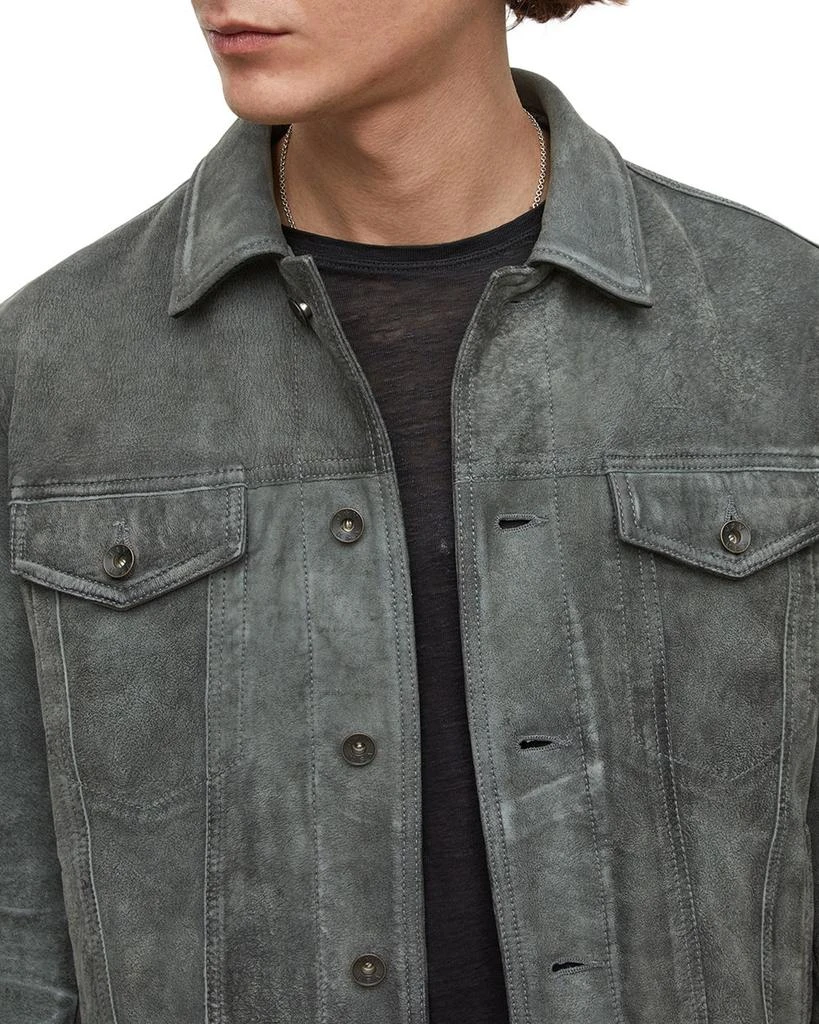 John Varvatos Andrew Slim Fit Leather Trucker Jacket 3