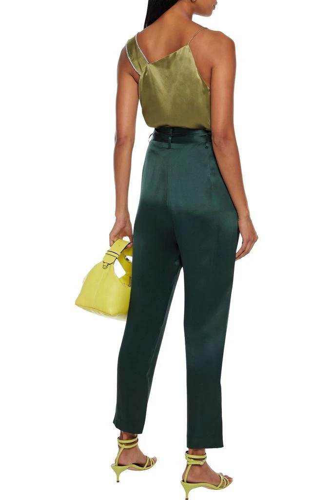 Michelle Mason Belted silk-charmeuse tapered pants 3