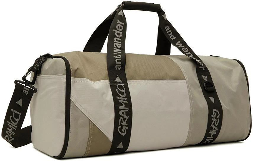 and wander Beige Gramicci Edition Multi Patchwork Boston Duffle Bag 3