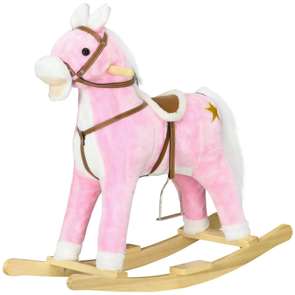 BreeBe Plush Rocking Horse with Sound for Toddlers