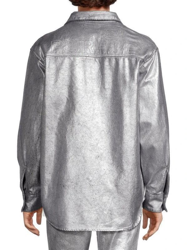 Purple Brand Oversized Long-Sleeve Denim Shirt 2