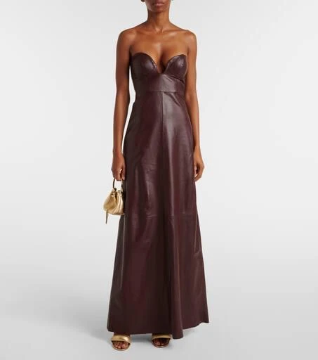 DODO BAR OR Leather midi dress 2