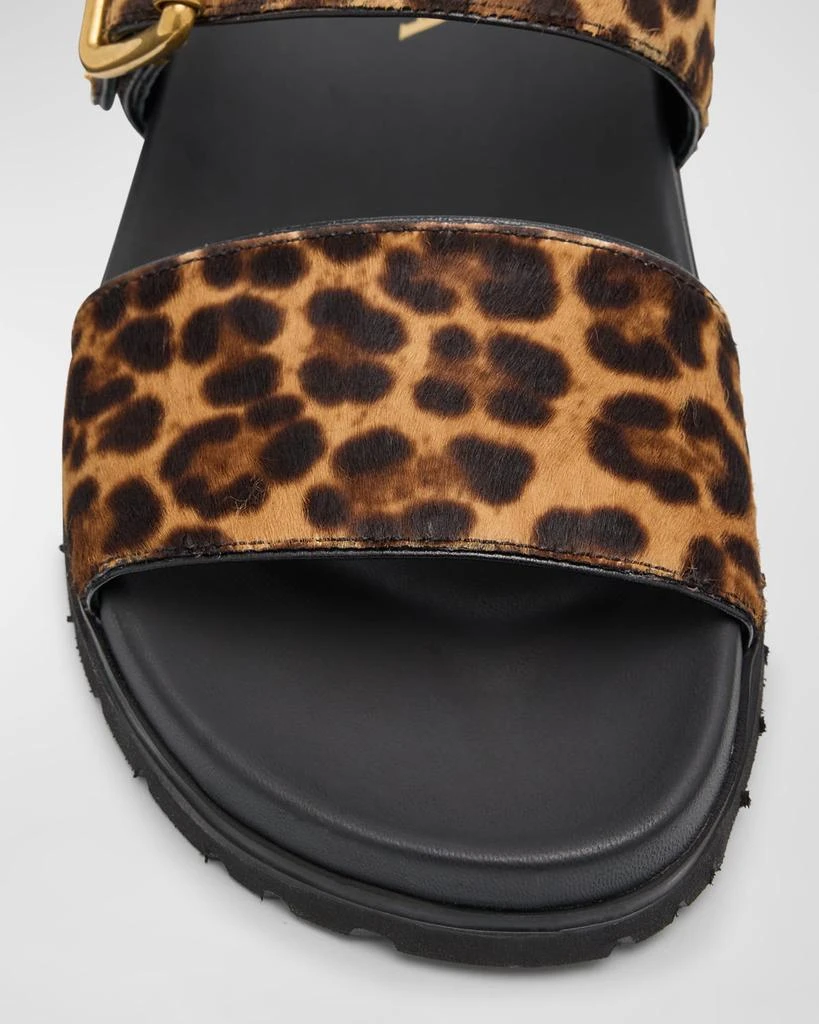 Prada Leopard Buckle Sporty Slide Sandals 5