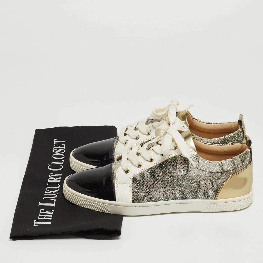 Christian Louboutin Christian Louboutin Multicolor Coarse Glitter and Leather Gondoliere Sneakers Size 36.5 9