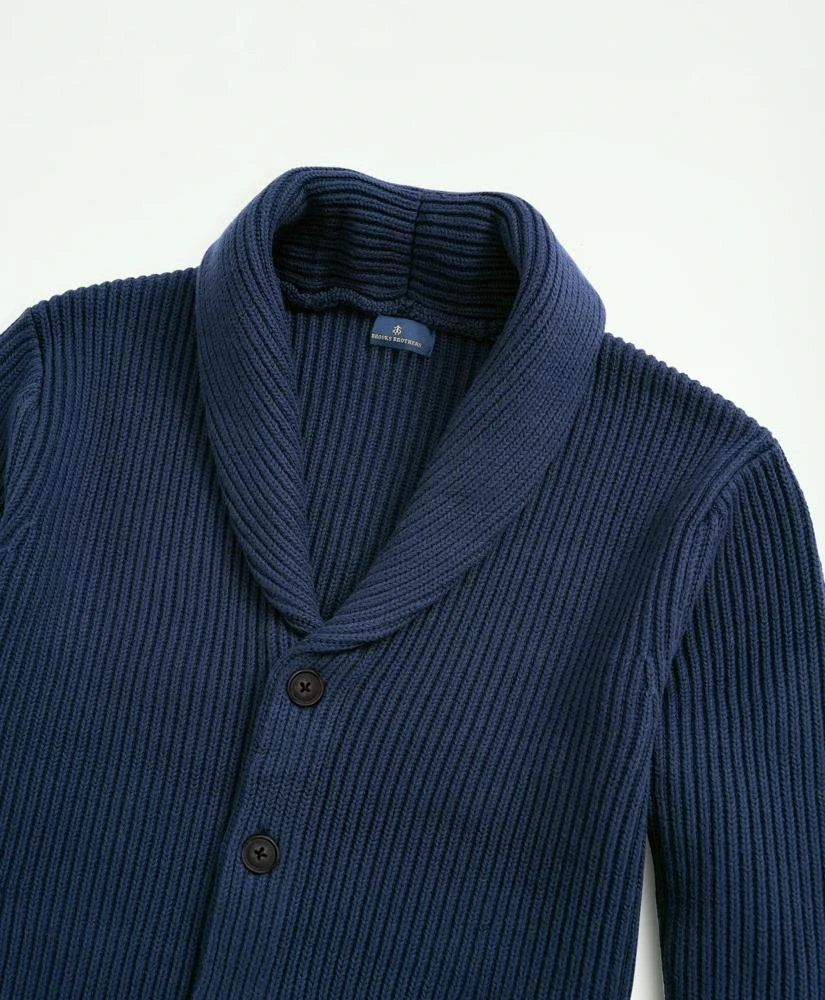 Brooks Brothers Ribbed Cotton Shawl Collar Cardigan 2