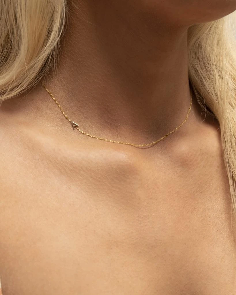Maya Brenner Designs 14k Yellow Gold Mini Letter Necklace 4
