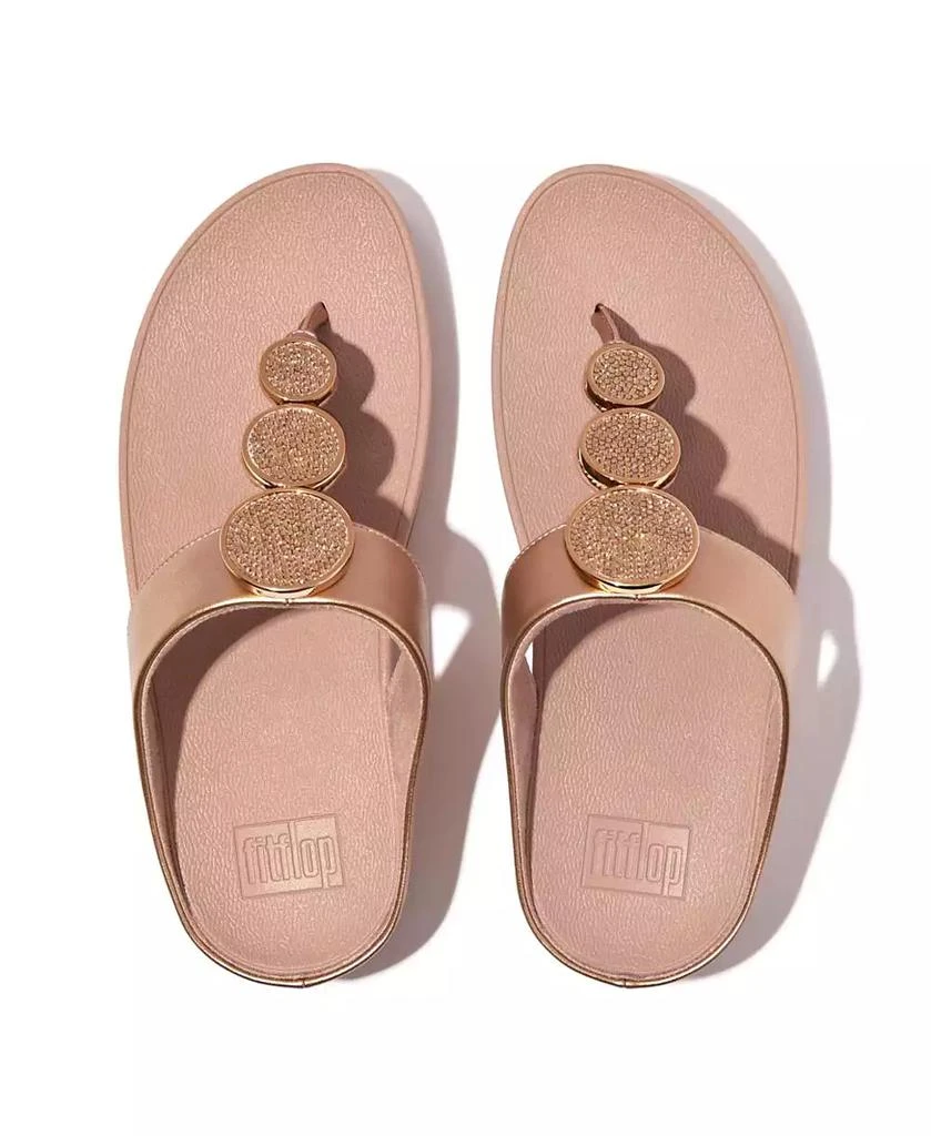 FitFlop Women's Halo Bead-Circle Metallic Toe-Post Sandals 5