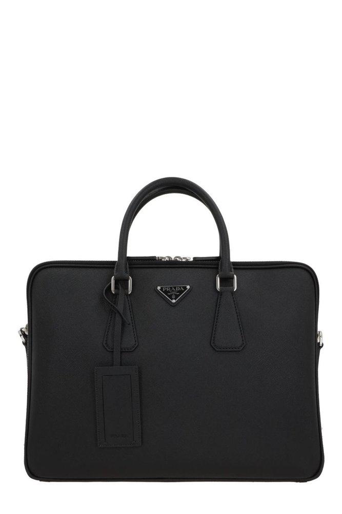 Prada Prada Triangle-Logo Zipped Briefcase