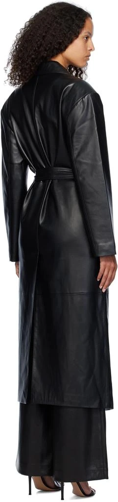 The Frankie Shop Black Tina Faux-Leather Trench Coat 3