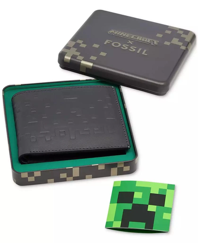 Fossil Men's Minecraft x Fossil Special Edition Embossed Leather Pass Case 5