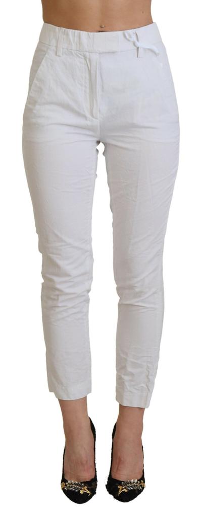 DONDUP Dondup White High Waist Tapered Women Pants