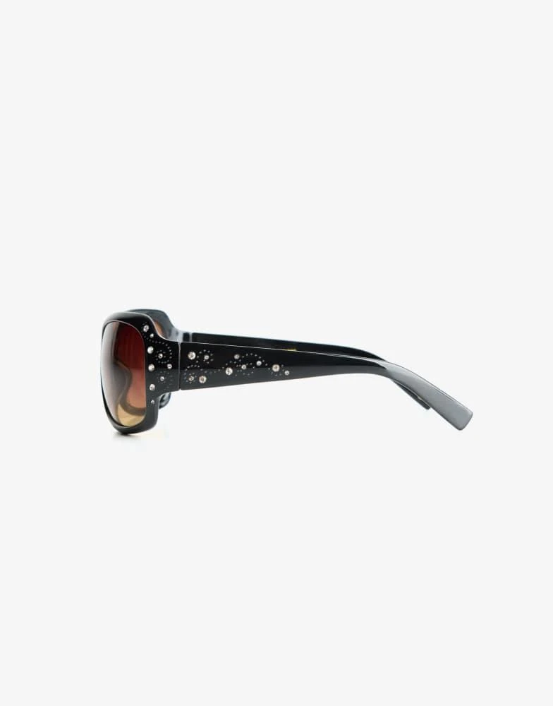 Bershka Bershka Rhinestone sunglasses in black 2