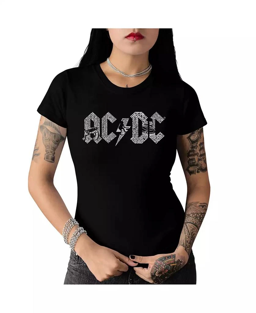 LA Pop Art Women's AC/DC Word Art T-Shirt 1