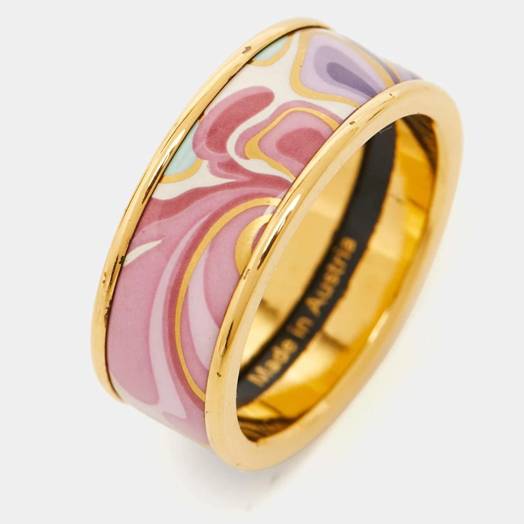 Frey Wille Frey Wille Multi Color Fire Enamel Gold Tone Band Ring Size 55 3