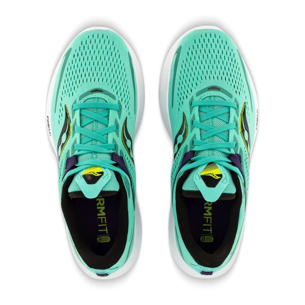Saucony Women's Ride 15 Running Shoes In Cool Mint/acid 4