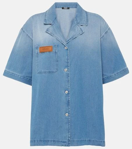 Versace Logo denim bowling shirt 1