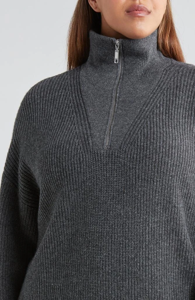 Treasure & Bond Half Zip Mock Neck Wool & Cotton Sweater 4