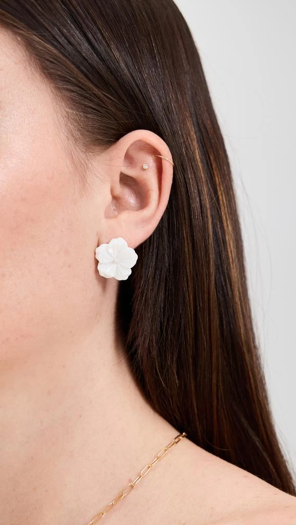 Kenneth Jay Lane Button Pierced Earrings 2