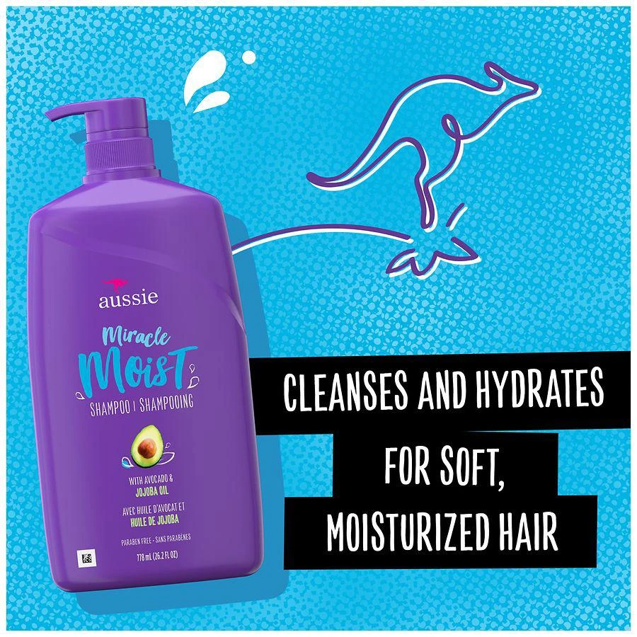 Aussie Paraben-Free Miracle Moist Shampoo For Dry Hair Avocado & Jojoba Oil 3