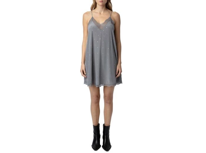 Ristyz Diamante Silk Dress for Women - Iron - Size: M - Zadig&Voltaire