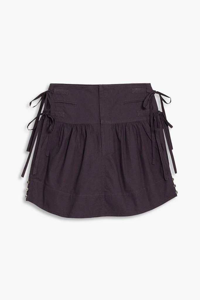 MARANT ÉTOILE Omalia bow-detailed cotton-canvas mini skirt 1