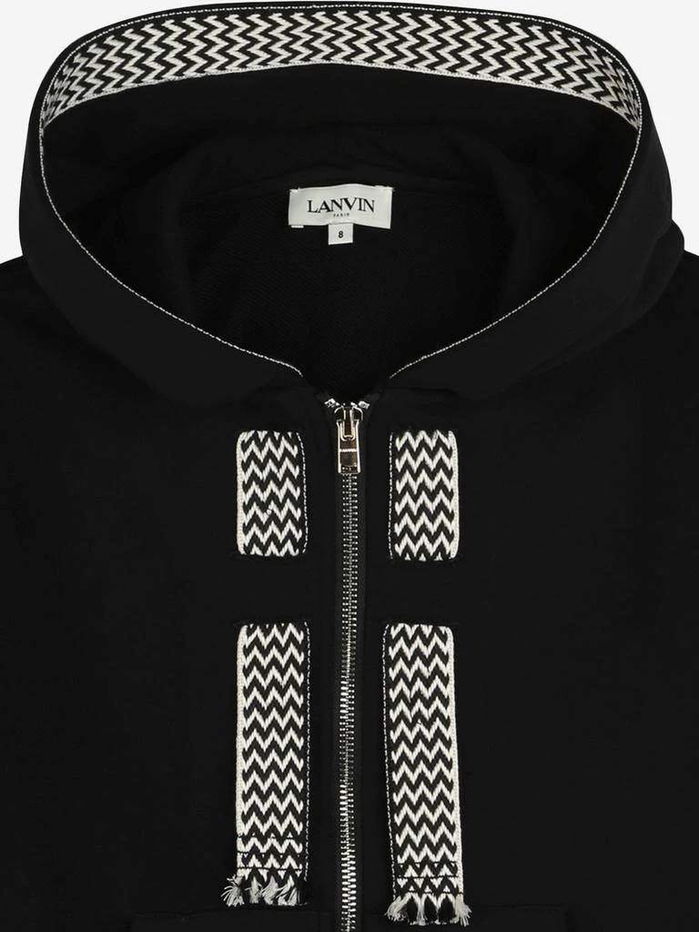 Lanvin Boys Logo Zip Up Top in Black 3