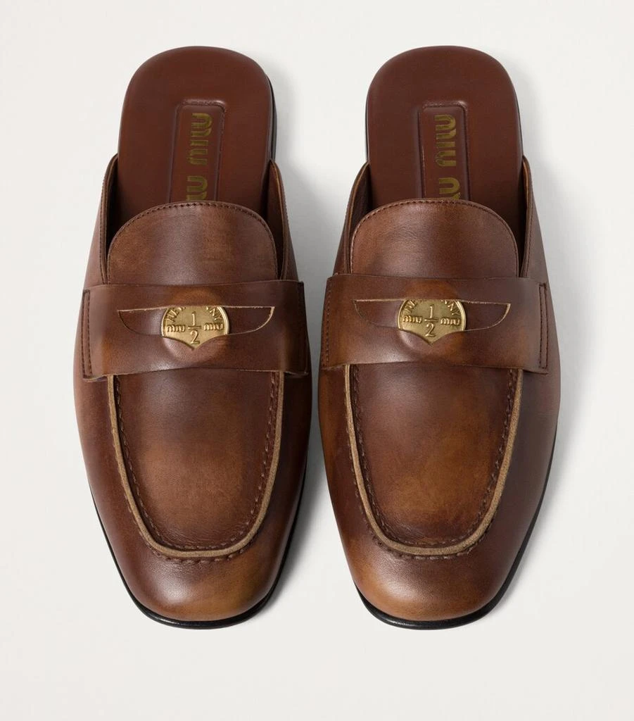 Miu Miu Backless Leather Loafers 3