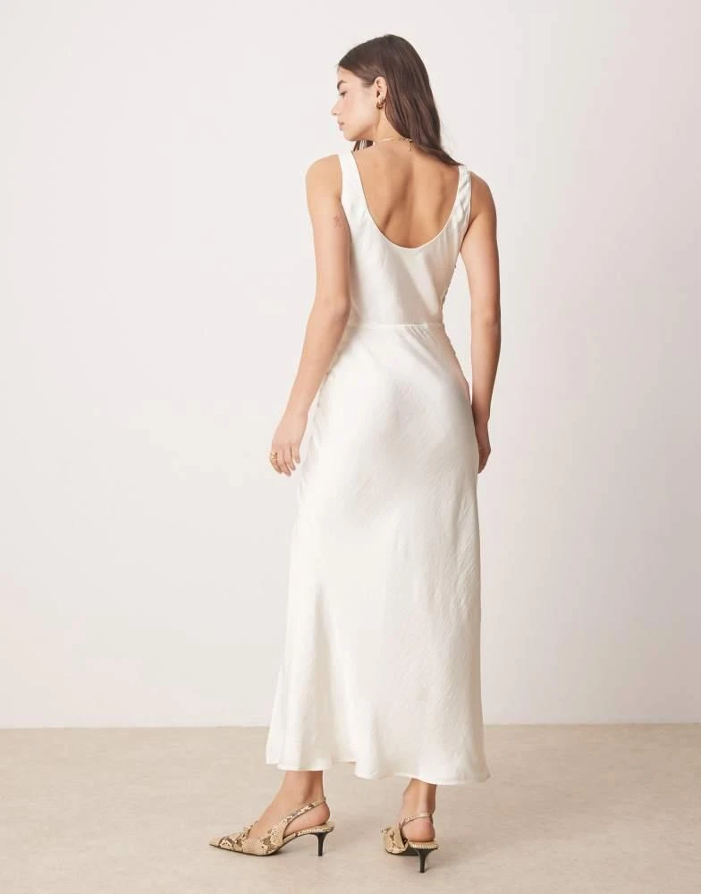 Abercrombie & Fitch Abercrombie & Fitch cowl neck draped maxi dress in white 4