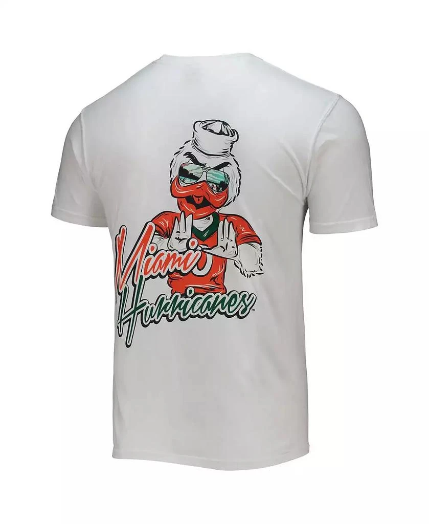 Image One Men's White Miami Hurricanes Mascot Bandana T-Shirt 2