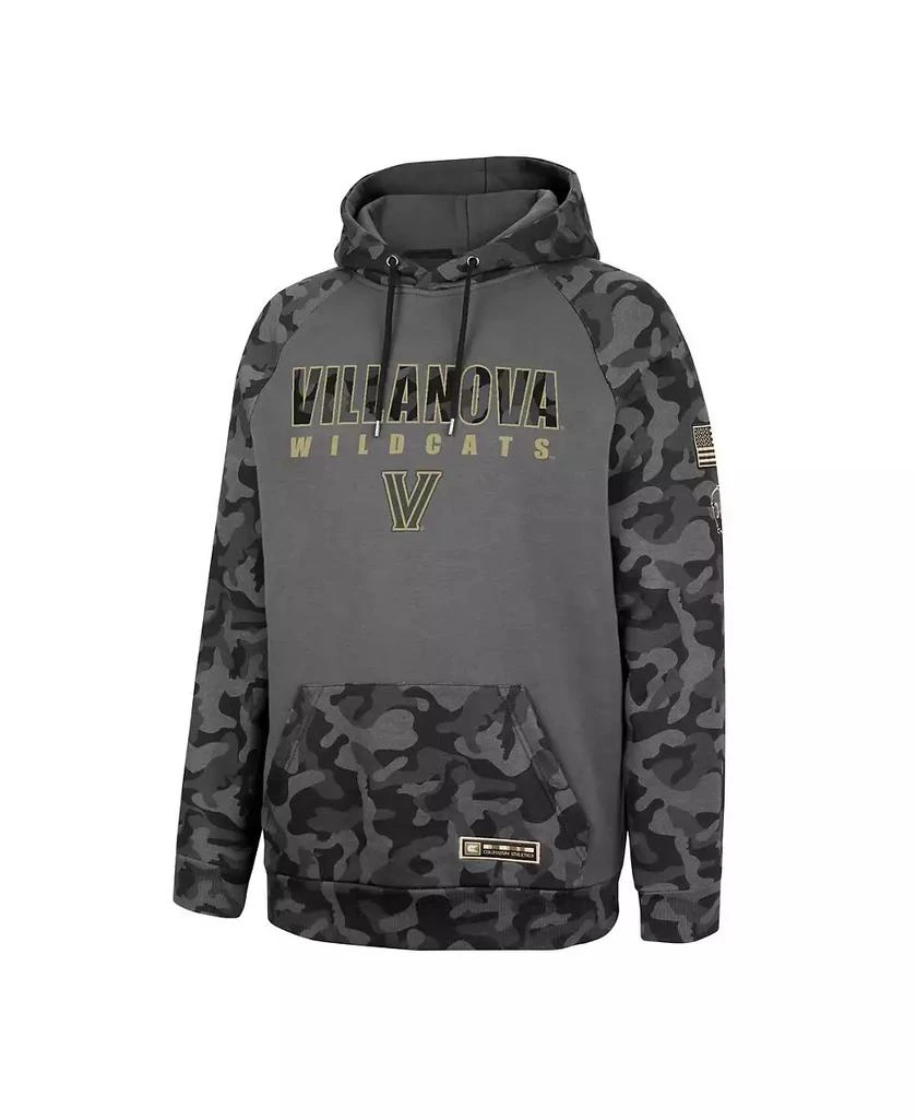 Colosseum Men's Charcoal Villanova Wildcats OHT Military-Inspired Appreciation Camo Stack Raglan Pullover Hoodie 3