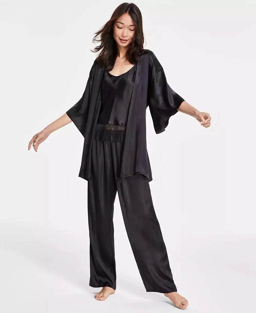 Linea Donatella Women's 3-Pc. Satin Fringe Sleep Set 11