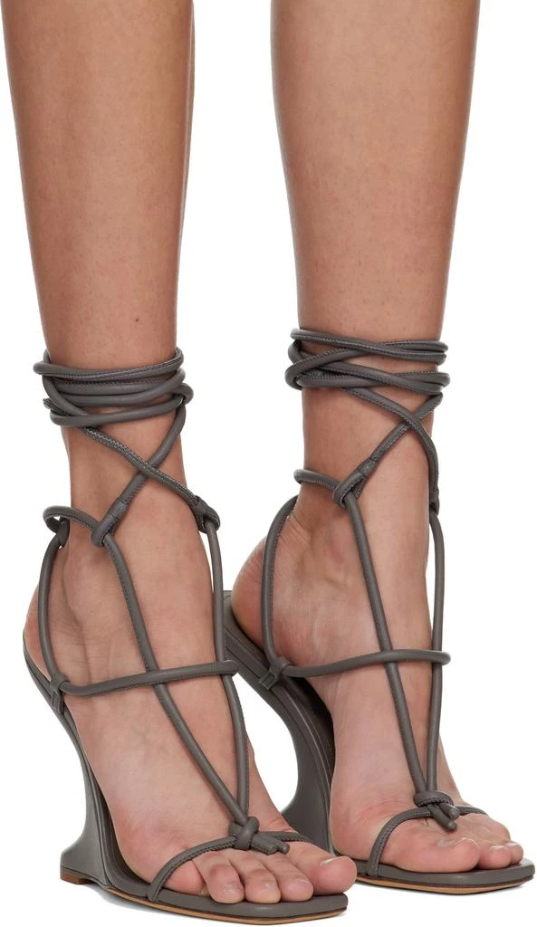 Rick Owens Gray Porterville Cantilever 11 Penta Heeled Sandals 4