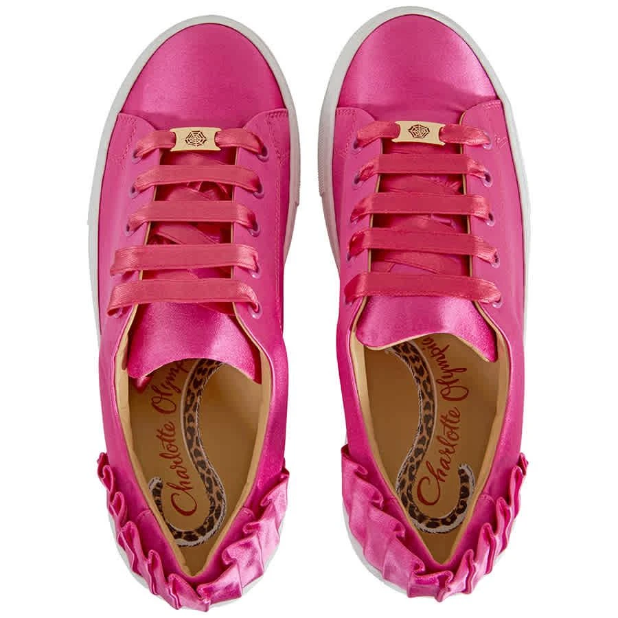 Charlotte Olympia Ladies Pink Satin Sneakers 3