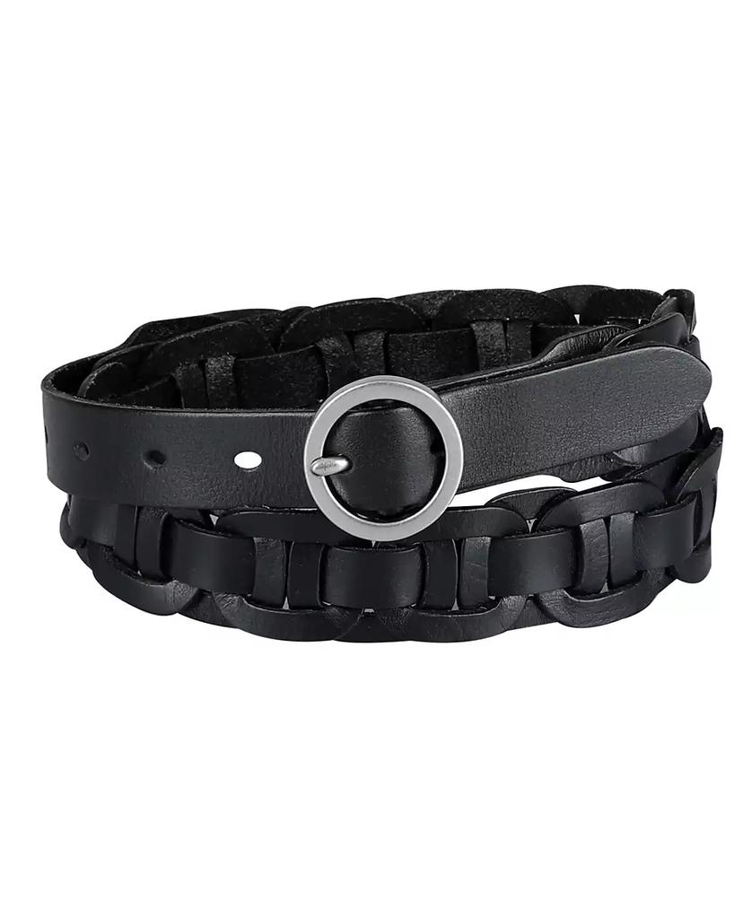 Tommy Hilfiger Women's Woven Leather Linked Casual Belt