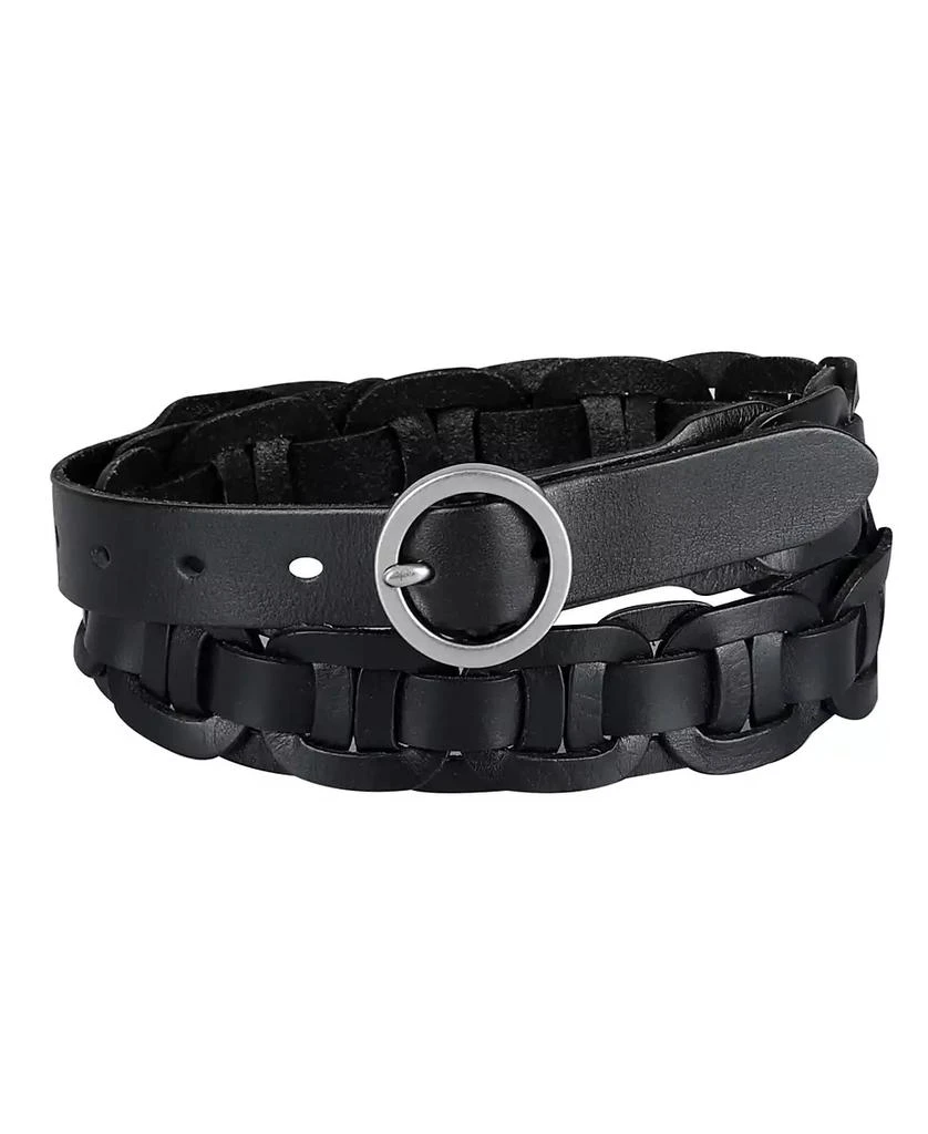 Tommy Hilfiger Women's Woven Leather Linked Casual Belt 1