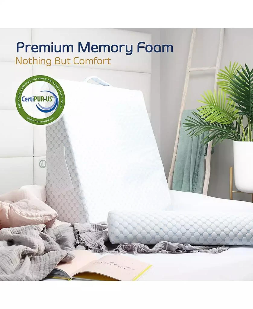 Nestl 7.5" Cooling Foam Wedge Pillow with Bolster Pillow 5