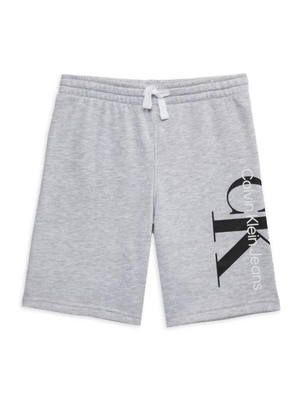 Calvin Klein Boy's Logo Heathered Shorts 1